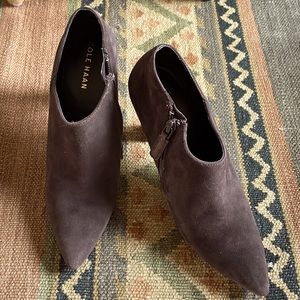 Chocolate Brown Cole Haan Suede Booties